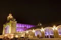 The Prague Exhibition hall at night in Prague, Czech republic.