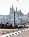 Car going in front of Prague Castle