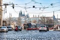 Tram going in front of Prague Castle