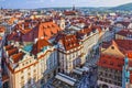 Prague houses, Czech Republic. Old Town, Staromestska square,