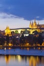 Prague - hradcany castle at dusk Royalty Free Stock Photo