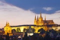 Prague - hradcany castle at dusk Royalty Free Stock Photo
