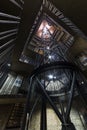 Prague, Interior of Old Town Hall (15th Century). Stairwell and elevator shaft, Czech republic Royalty Free Stock Photo