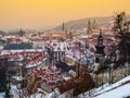 Prague Lesser town in winter time Royalty Free Stock Photo