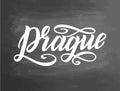 Prague lettering sign. Greetings for t-shirt, mug, card, logo tag, postcard, banner. Drawn art sign. illustration with