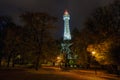 Prague Lookout Tower with the night illumination