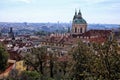 Prague Mala-Strana cathedral from above