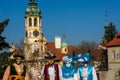 PRAGUE, MALA STRANA, CZECH REPUBLIC Ã¢â¬â FEBRUARY 8 2020: Malostransky Masopust or the Mardi Gras of Prague carnival. Dress up