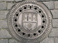 Prague manhole cover Royalty Free Stock Photo