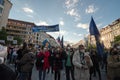 Thousands protests on Wenceslas Square in Prague Royalty Free Stock Photo