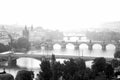 Prague in monochrom early in the morning