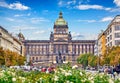 Prague national museum building at Wenceslas Square