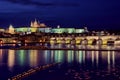Prague at night, the capital, Hradcany Royalty Free Stock Photo