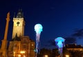 Prague at night filled jellyfish