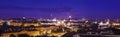 Prague by night, panoramic view of the city Royalty Free Stock Photo