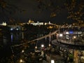Prague night River light evening