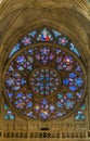 PRAGUE - OCTOBER 02: Stained windows in St. Vitus Cathedral on O