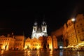 Prague old city square night view Royalty Free Stock Photo