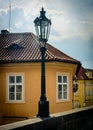 Prague - old street light on the Charles Bridge