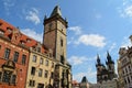 Prague old town hall square Royalty Free Stock Photo