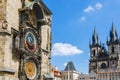 Prague old town square and astronomical clock, Czech Republic Royalty Free Stock Photo