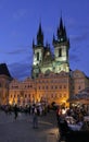 Prague. Old Town Square and Church of Mother of God before TÃÂ½n