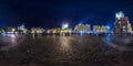 Prague - 2018: Old Town Square at evening. Autumn. 3D spherical panorama with 360 viewing angle. Ready for virtual reality. Full e Royalty Free Stock Photo