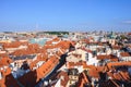 Prague Old Town Square row houses with traditional red roofs in the Czech Republic Royalty Free Stock Photo