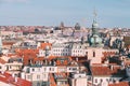 Prague Old Town Square row houses with traditional red roofs in Royalty Free Stock Photo