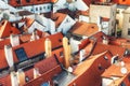 Prague Old Town Square row houses with traditional red roofs in Royalty Free Stock Photo