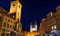 Prague Old Town Square Stare Mesto historical city centre. Astronomical Clock Royalty Free Stock Photo