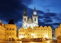 Prague Old town square, Tyn Cathedral Royalty Free Stock Photo