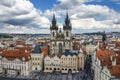 Prague Old town square, Tyn Cathedral Royalty Free Stock Photo