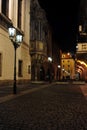 Prague Old Town street at night Royalty Free Stock Photo