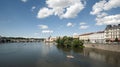 Prague - panorama with Charles Bridge Royalty Free Stock Photo