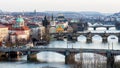 Prague panorama city skyline and Charles Bridge, Prague, Czech R Royalty Free Stock Photo