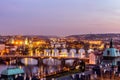 Prague panorama city skyline and Charles Bridge, Prague, Czech R Royalty Free Stock Photo