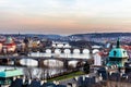 Prague panorama city skyline and Charles Bridge, Prague, Czech R Royalty Free Stock Photo