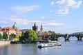 Prague panorama city skyline and Charles Bridge, Prague, Czech Republic Royalty Free Stock Photo