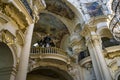 Inside old church in Prague, Czech Republic, beautiful view