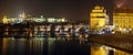 Prague panorama at night.