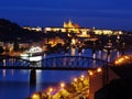 Prague panorama at night Royalty Free Stock Photo