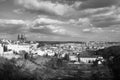 Prague panorama in spring - view from the terrace of the Strahov monastery Royalty Free Stock Photo