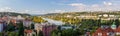 Prague - panorama view of the city landscape with the Vltava River valley Royalty Free Stock Photo