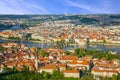 Prague panoramic view, Charles bridge, Czech Republic. River Vltava Royalty Free Stock Photo