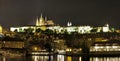 Prague (Praha) panorama at night Royalty Free Stock Photo