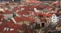 Prague roof tops. Aerial view of old red buildings in prague from top of city hall Royalty Free Stock Photo