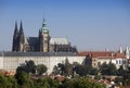 Prague. Saint Vitus cathedral,city landscape in sunny day Royalty Free Stock Photo