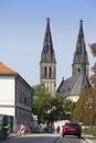 PRAGUE, SEPTEMBER 16: Church of St Peter and Paul at Vysehrad on September 16, 2014 in Prague, Czech Republic Royalty Free Stock Photo