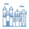 Prague sign line icon concept. Prague sign flat vector symbol, sign, outline illustration.